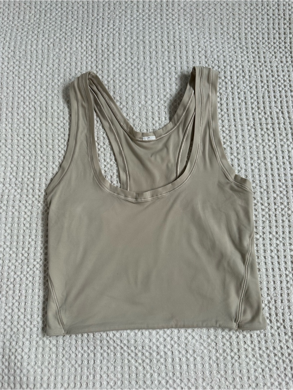 Lululemon Nulu Sleeveless Scoop Neck Tank Top in Beige